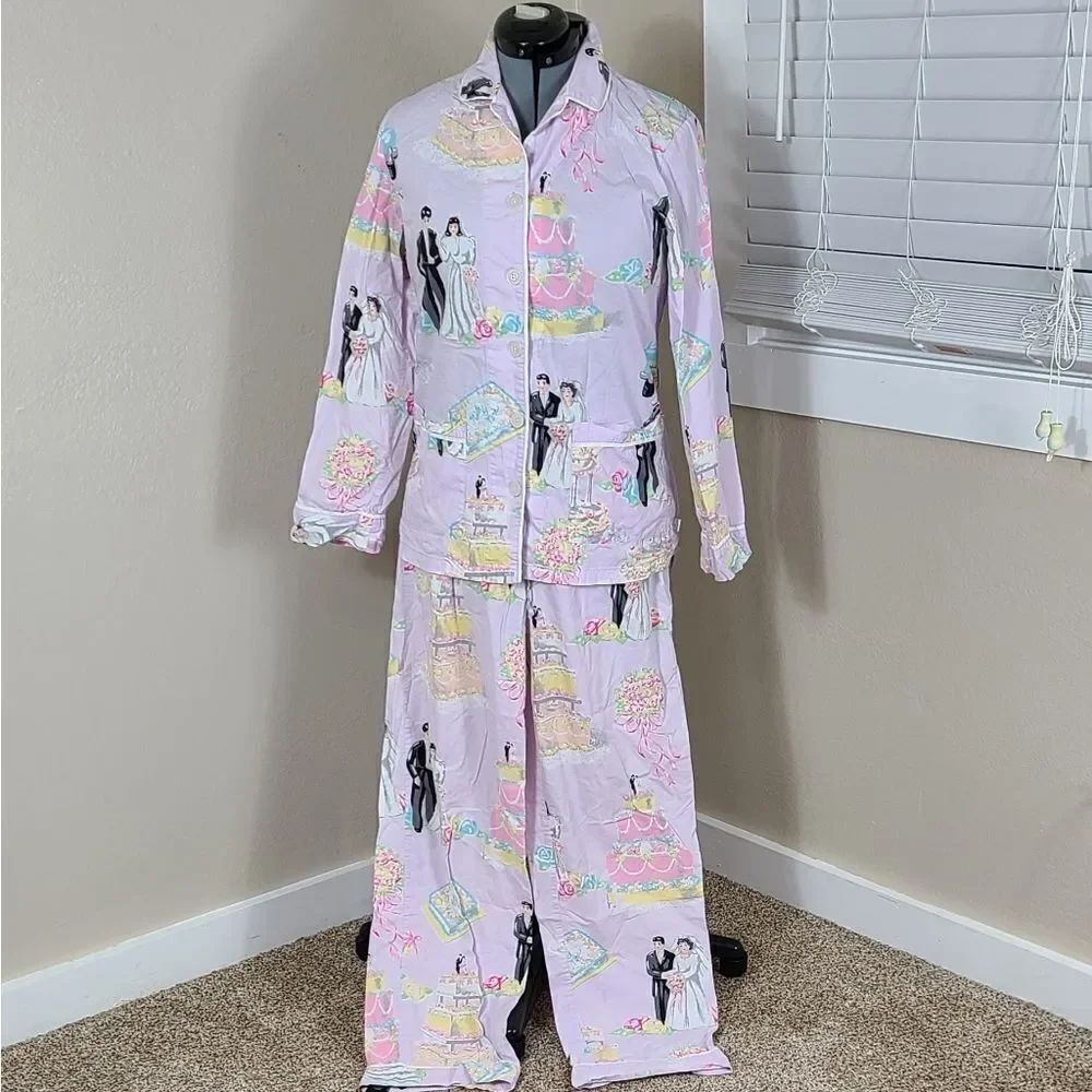 Nick & Nora Wedding Pajamas 1990's Y2k 2000's